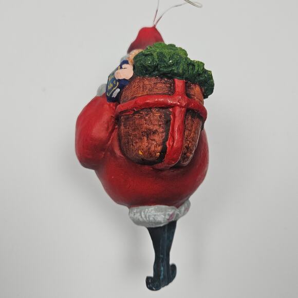 Rare Vintage Retired Dept 56 Santa Claus Ornament Round Hand Painted Skinny Legs - Picture 4 of 5